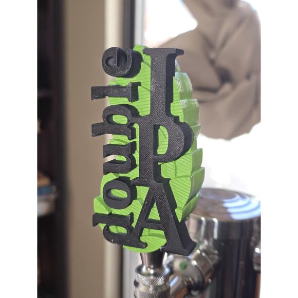 Double IPA on Hops Tap Handle, 3D Printed, Home Bar Accessory - Picture 7 of 7